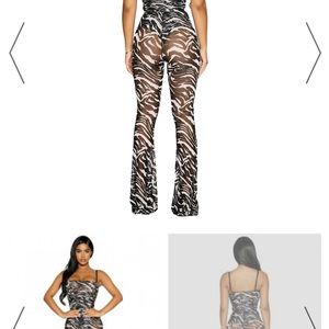 Naked Wardrobe Zebra Mesh Bell Bottoms